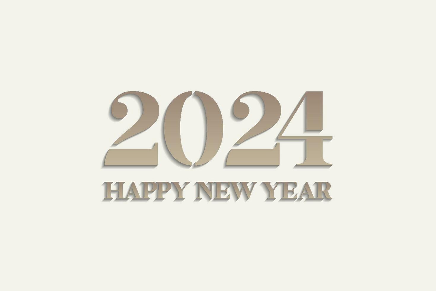 Lycklig ny år 2024 enkel i gyllene Färg vektor
