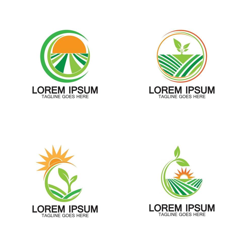ekologiskt jordbruk logotyp vektorillustration vektor