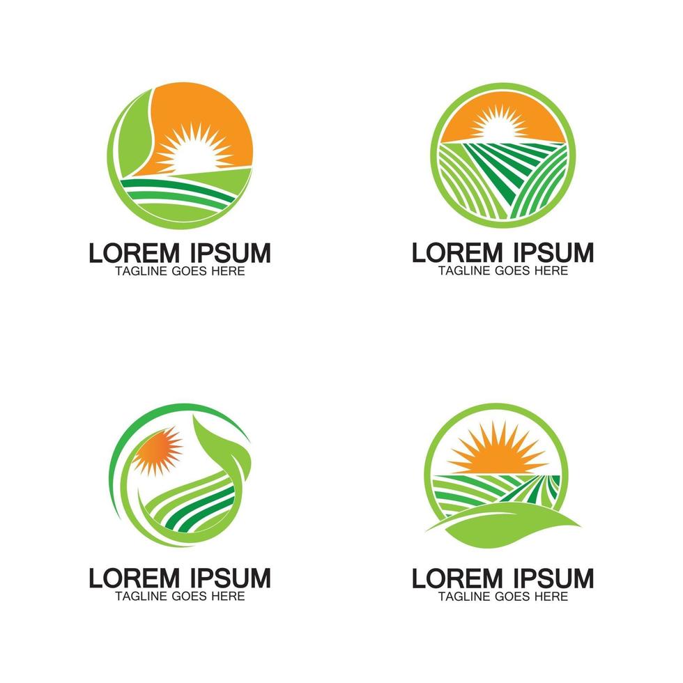 ekologiskt jordbruk logotyp vektorillustration vektor