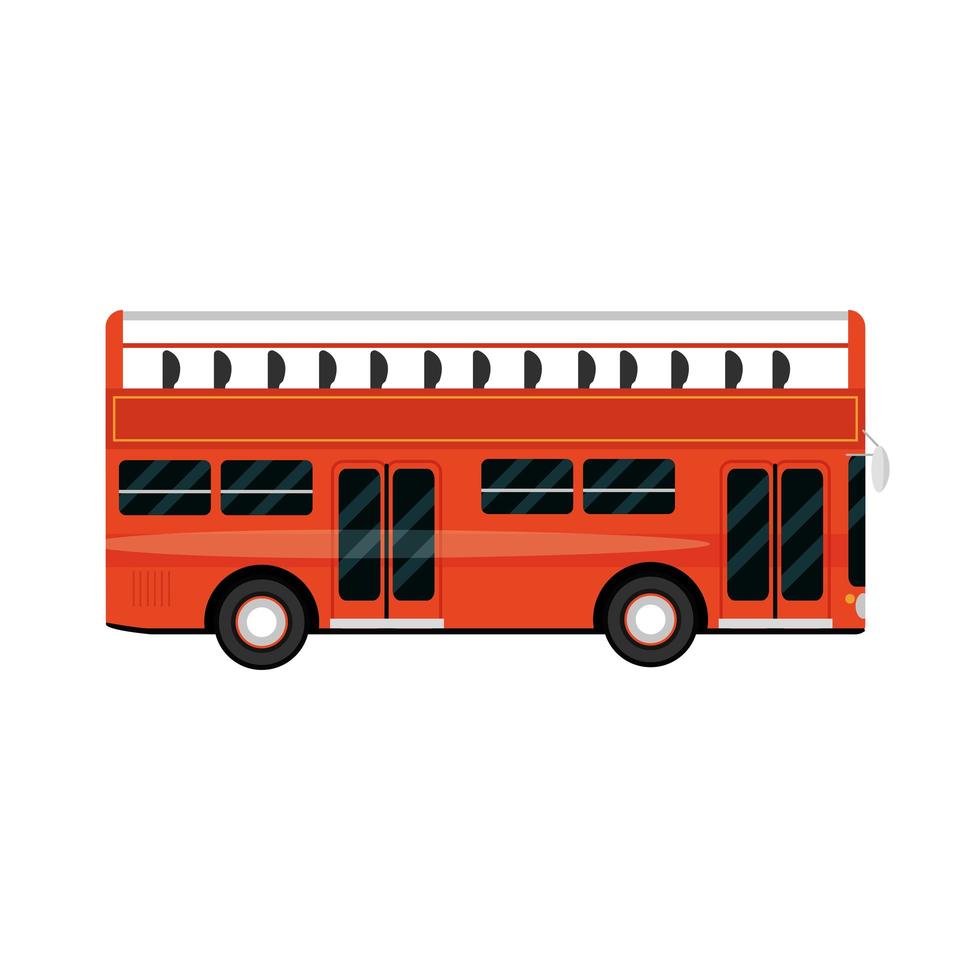 roter Bus Doppeldeck Fahrzeug Stadtverkehr vektor