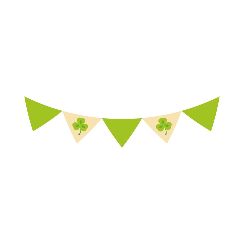 Happy St Patricks Day Wimpel Glück Klee Dekoration Ikone vektor