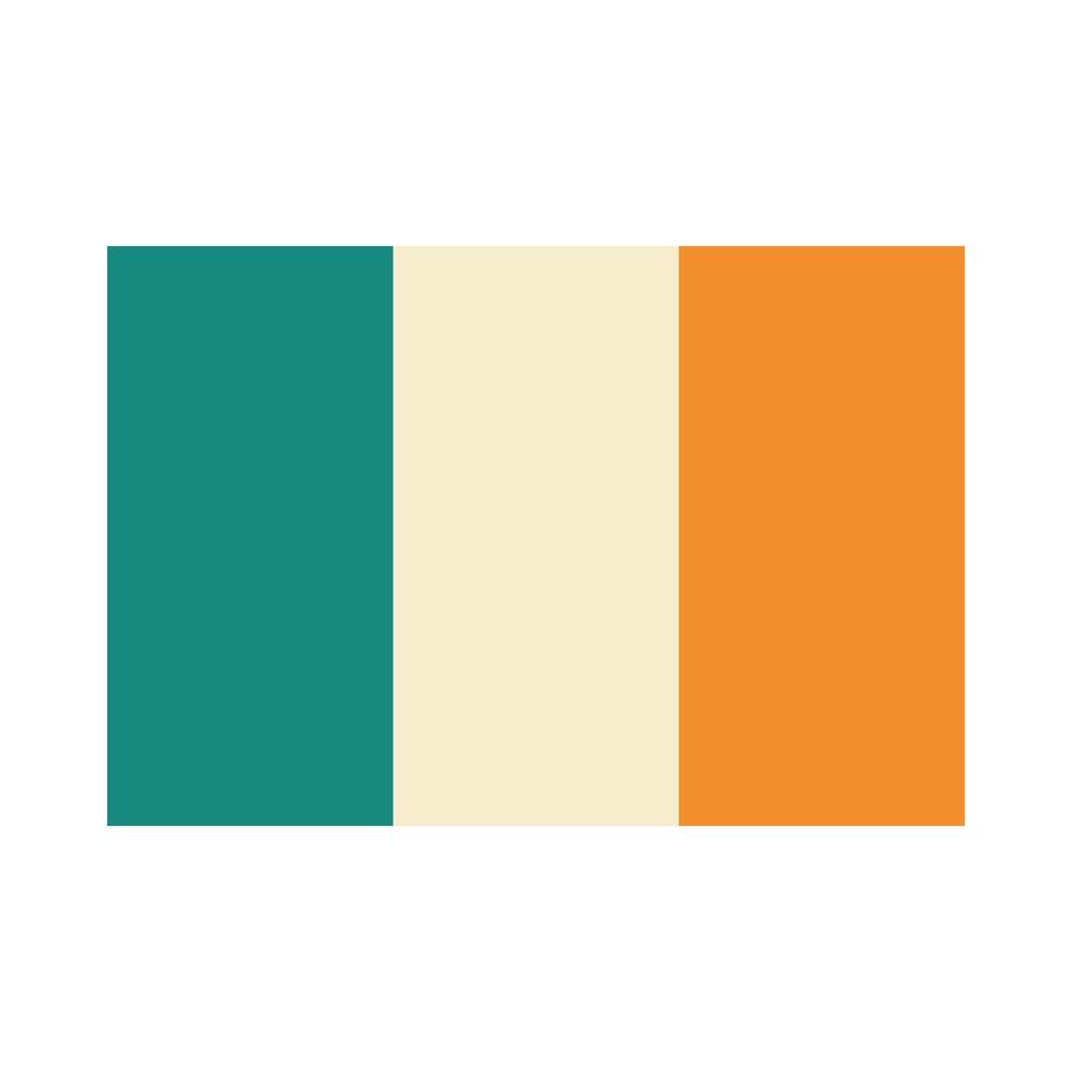 Irlands nationella flagga ikon vektor vit bakgrund