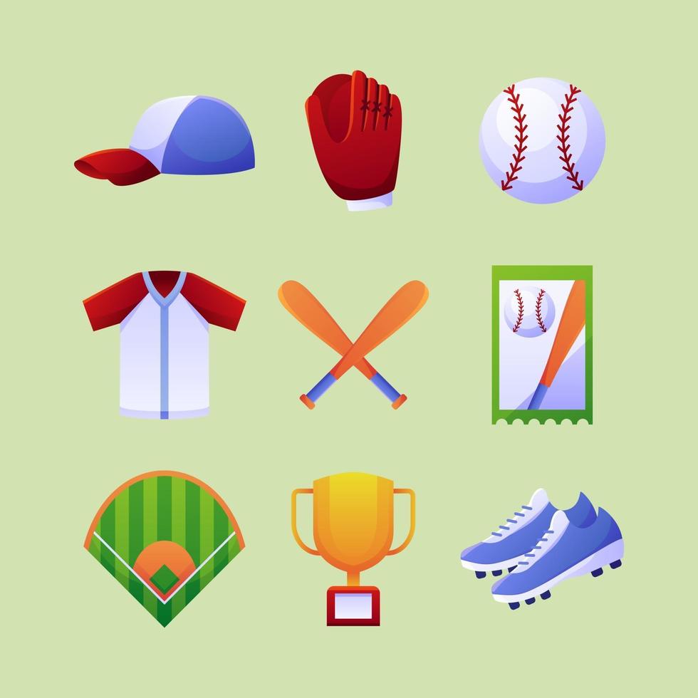 softball-ikonpaket vektor