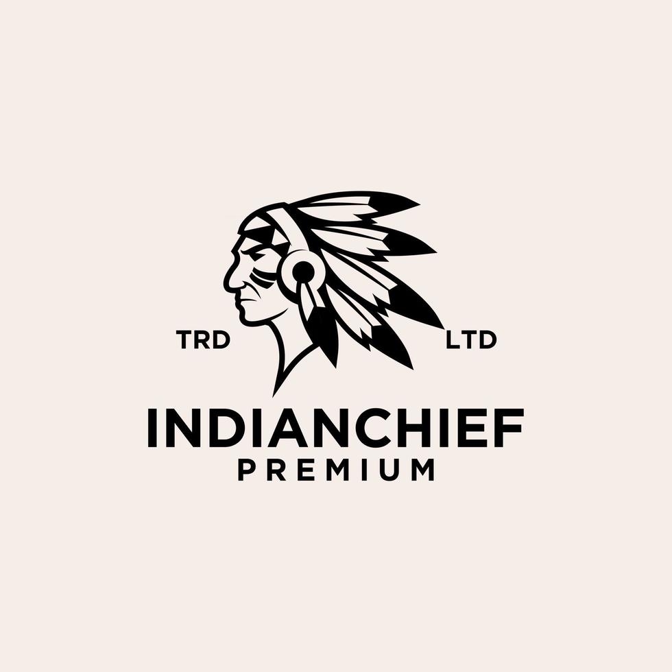 indiska chef logo ikon illustration premium vektor