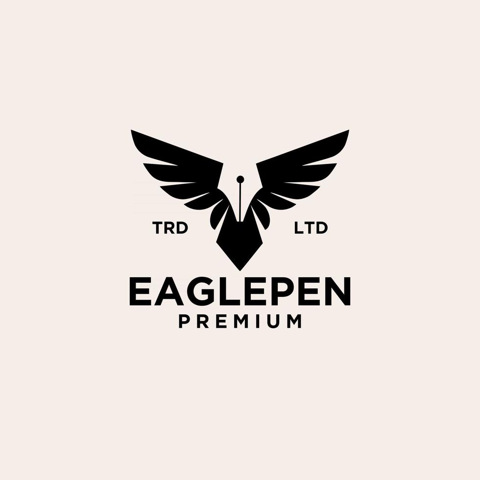 Adler Stift Vintage Logo Symbol Illustration Premium vektor