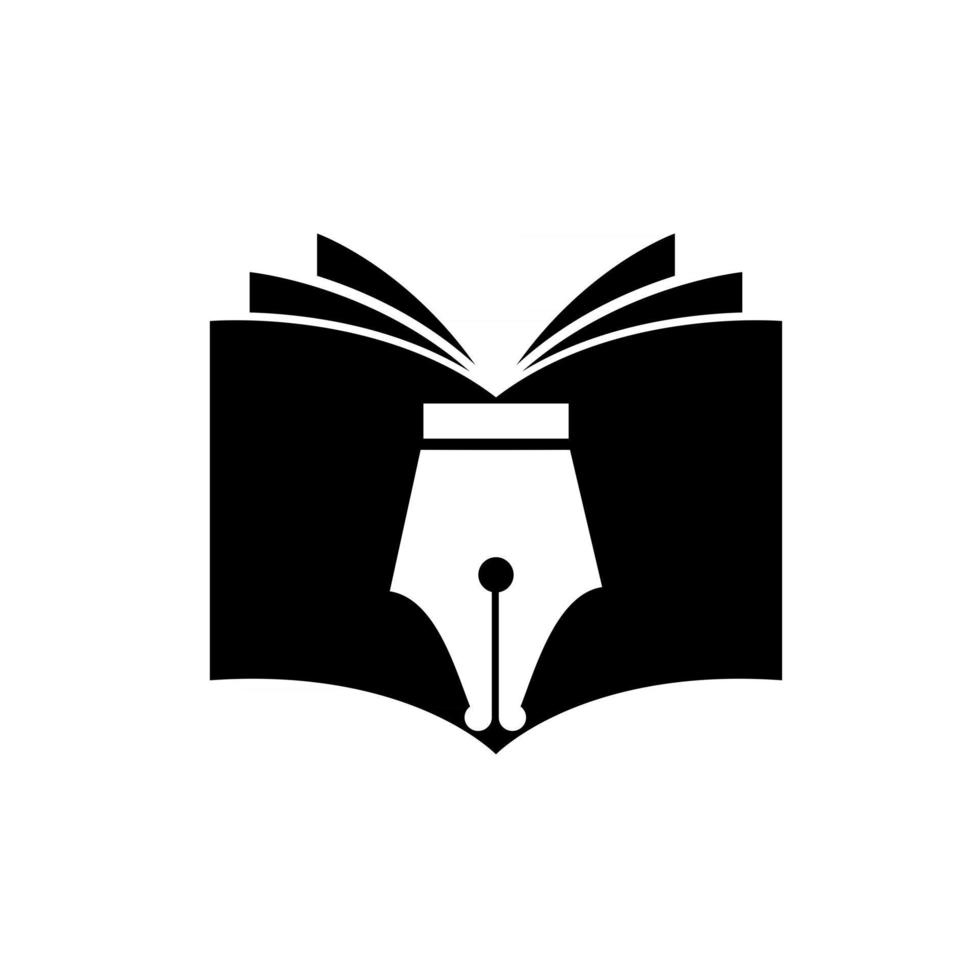 Stift Buch Logo Design Vektor-Illustration vektor