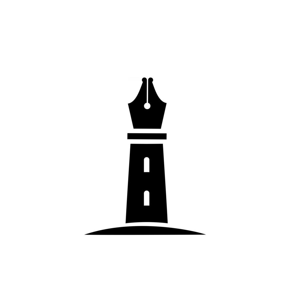 Leuchtturm Stift Logo Symbol Vektor-Illustration Vorlage Design vektor