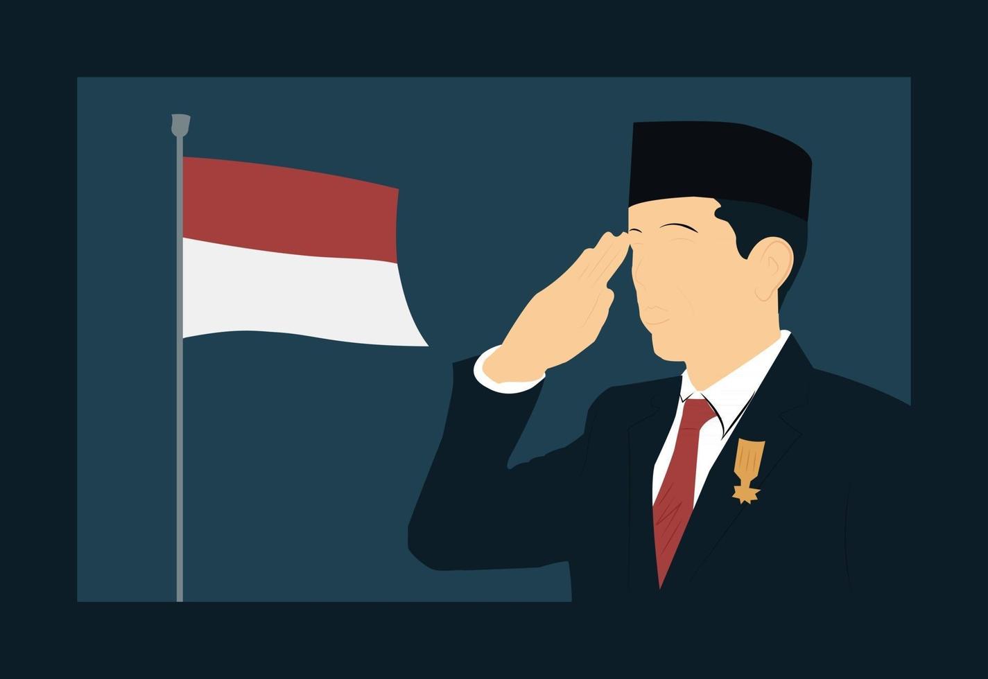 flacher Vektor des muslimischen Landesführers Joko Widodo Präsident von Asien Indonesien