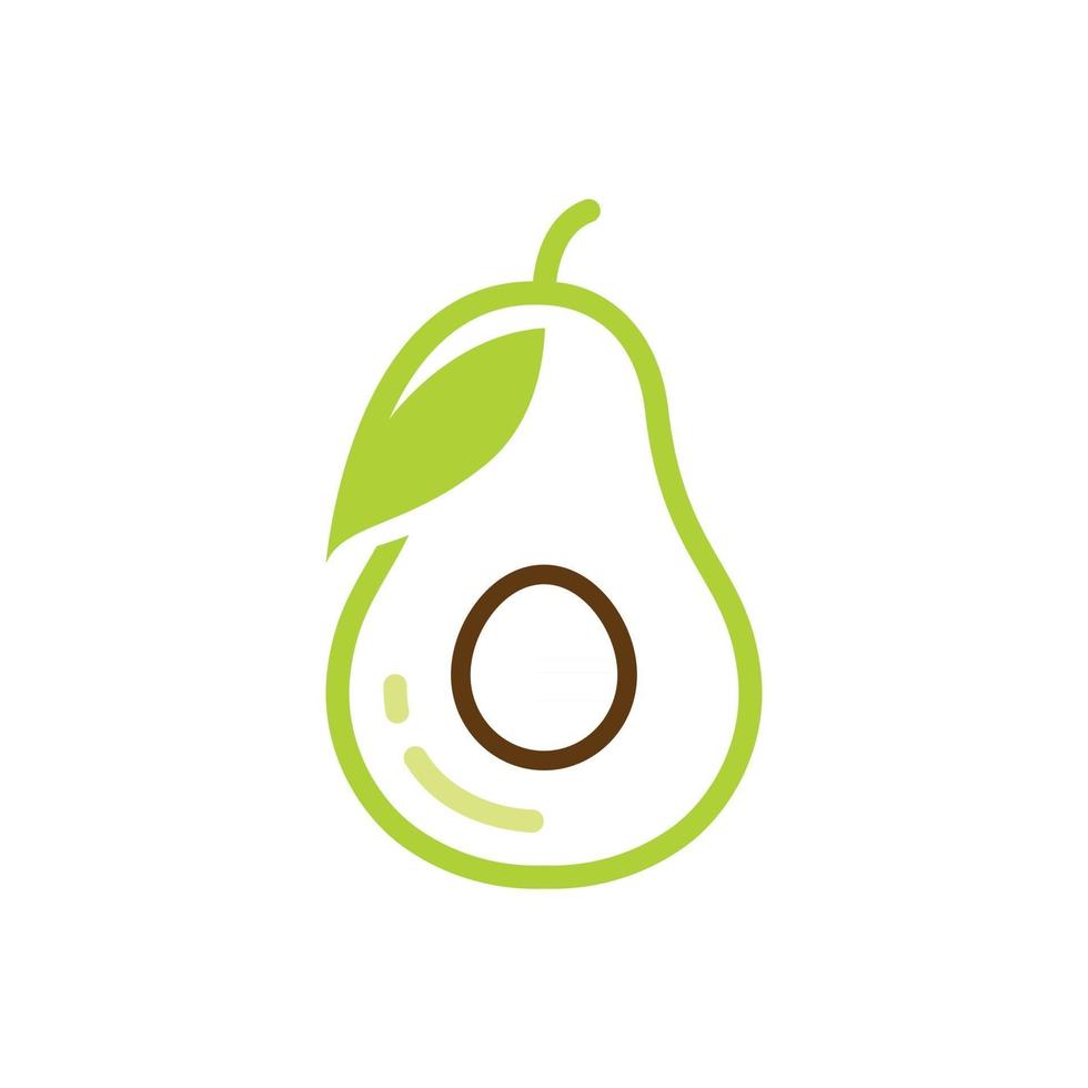 Symbole für gesunde Lebensmittel des Avocado-Fruchtlogos vektor