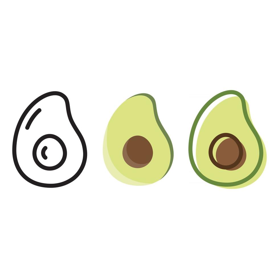 Symbole für gesunde Lebensmittel des Avocado-Fruchtlogos vektor