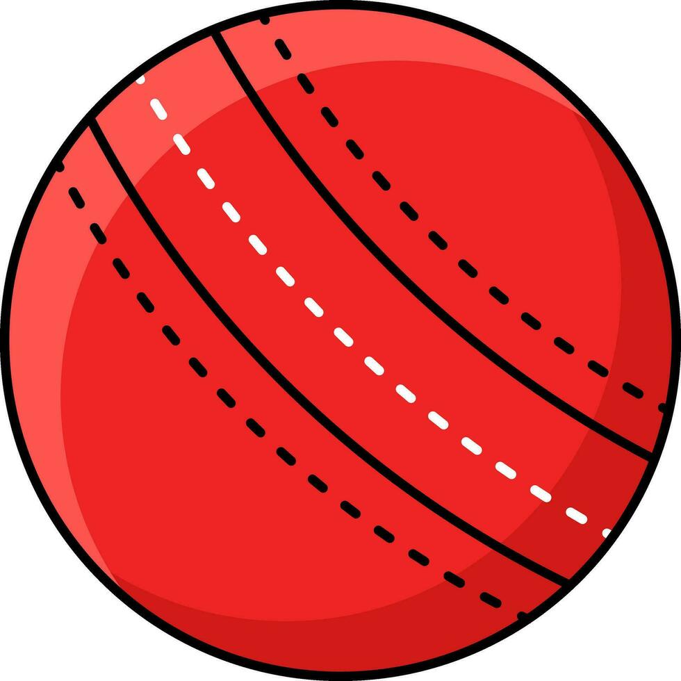 rot Kricket Ball Symbol im eben Stil. vektor