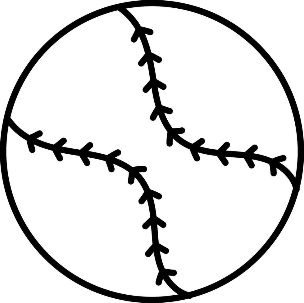 isolerat baseboll ikon i tunn linje konst. vektor