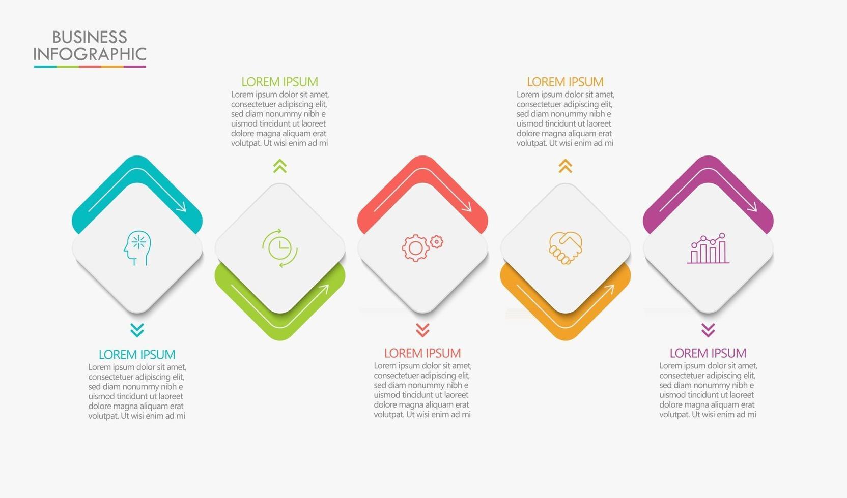 affärsdata visualisering tidslinje infografiska ikoner designade för abstrakt bakgrundsmall vektor