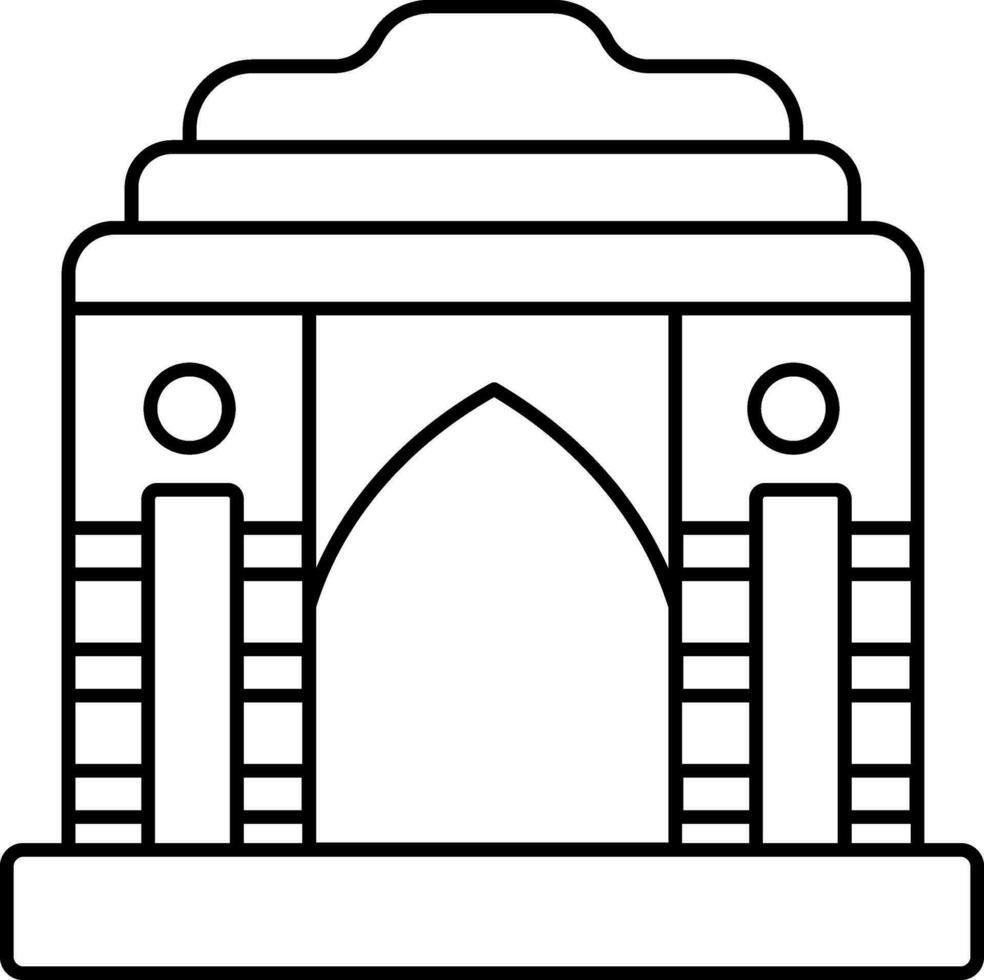 Indien Tor Symbol im schwarz Linie Kunst. vektor