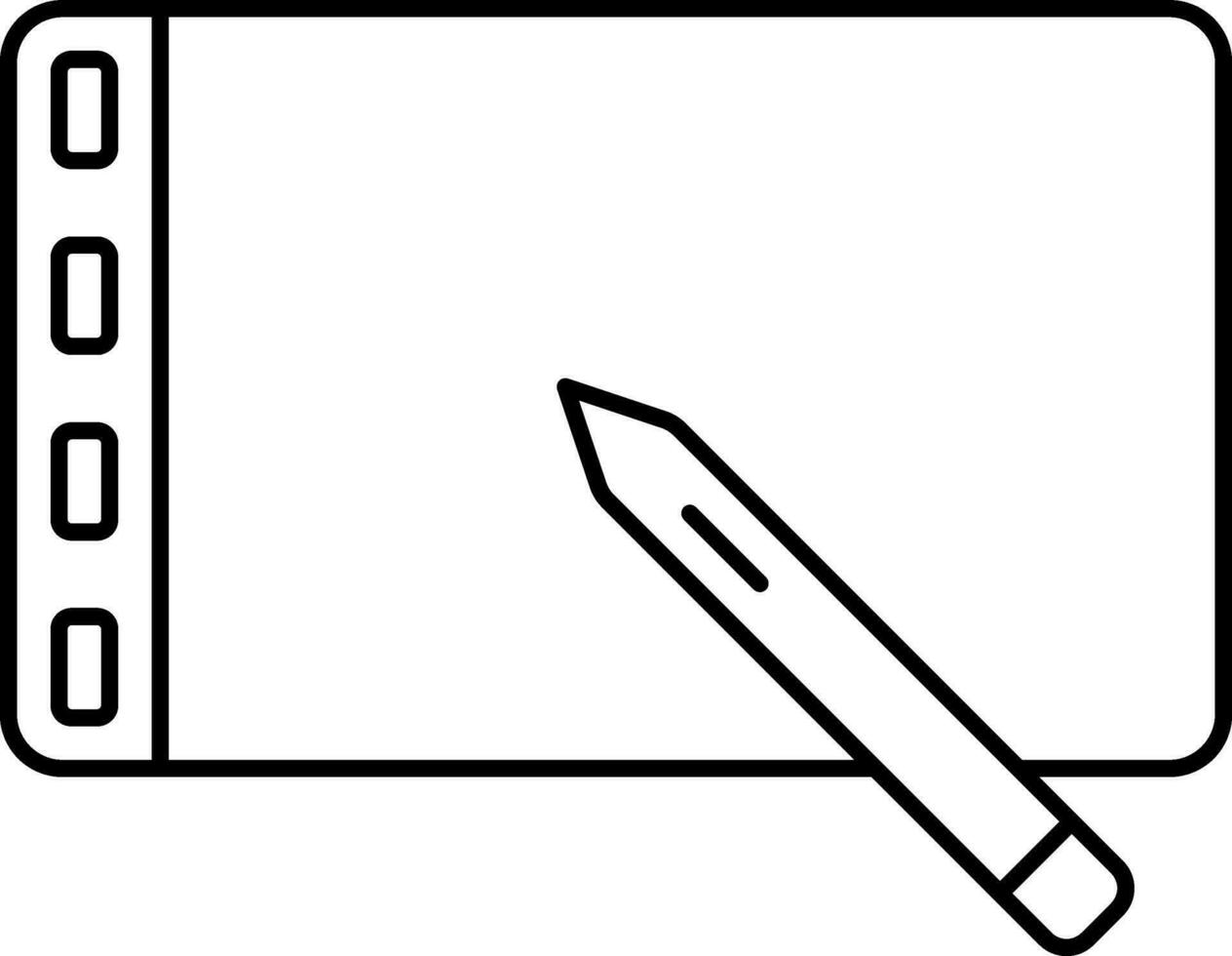 svart översikt illustration av penna flik ikon. vektor