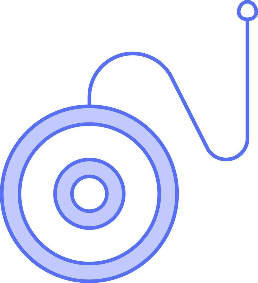 yoyo Zeichenfolge Spielzeug Symbol im Blau und Weiß Farbe. vektor