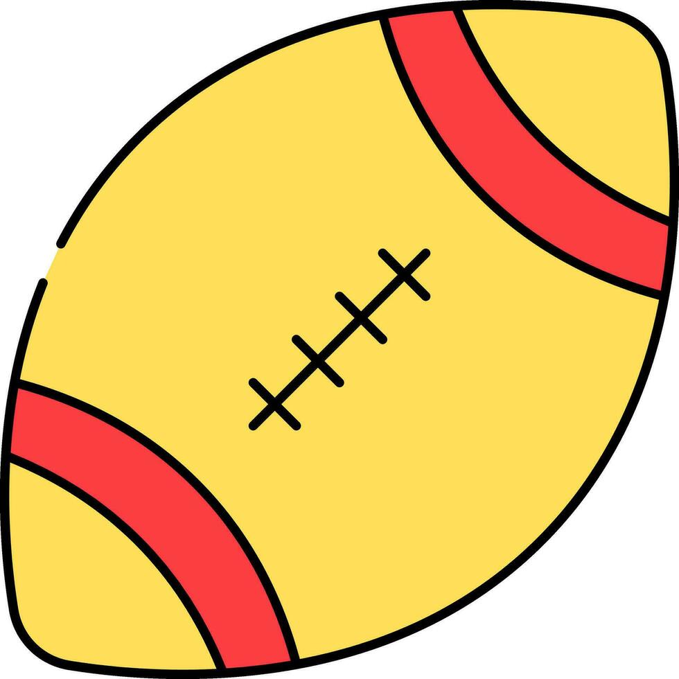 platt illustration av rugby boll röd och gul ikon. vektor