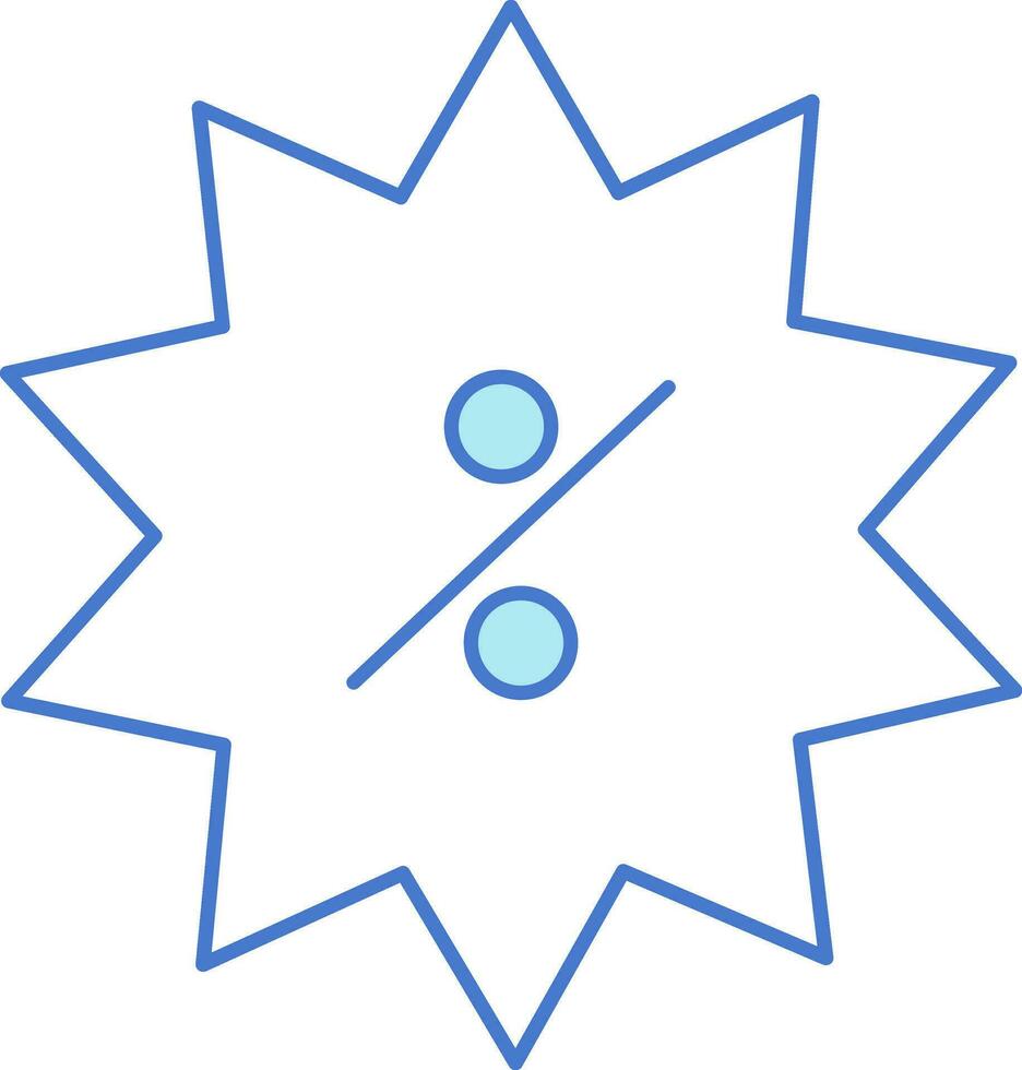 procentsats märka ikon i blå och vit Färg. vektor