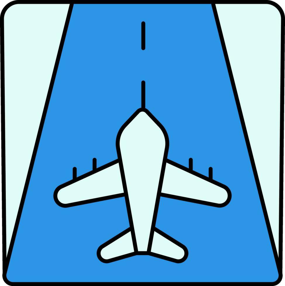 flygplats bana ikon i blå Färg. vektor