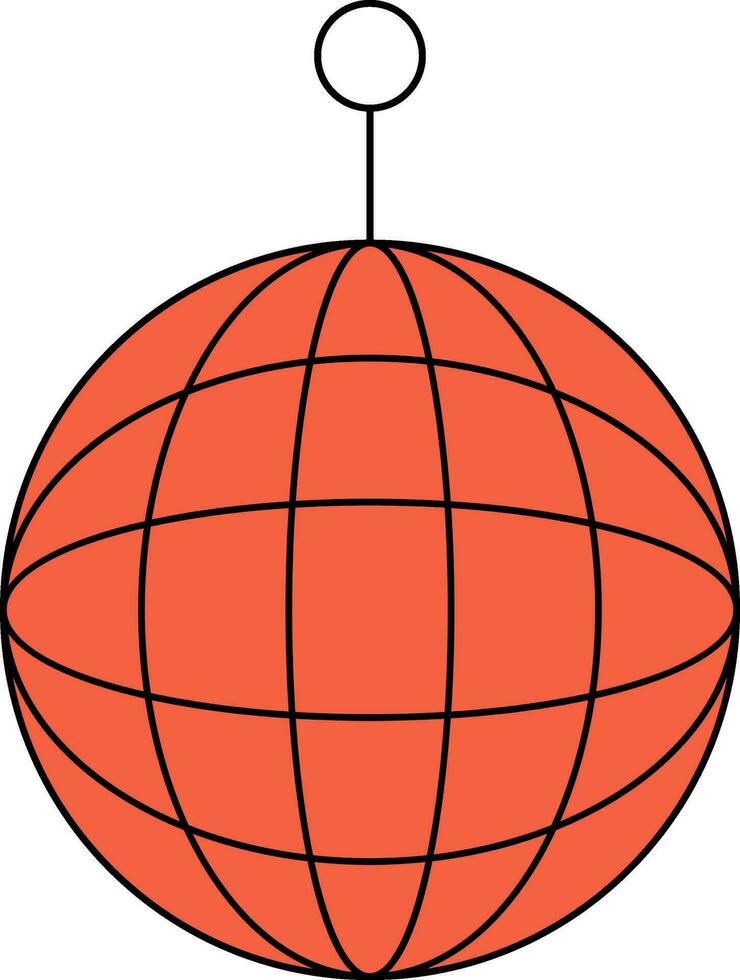 eben Stil Disko Ball Symbol im Orange Farbe. vektor