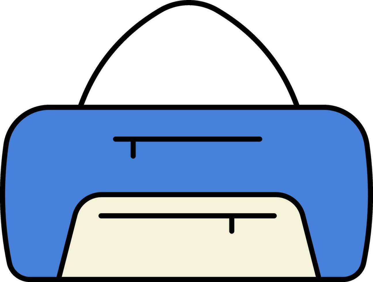 duffel väska ikon i blå och beige Färg. vektor