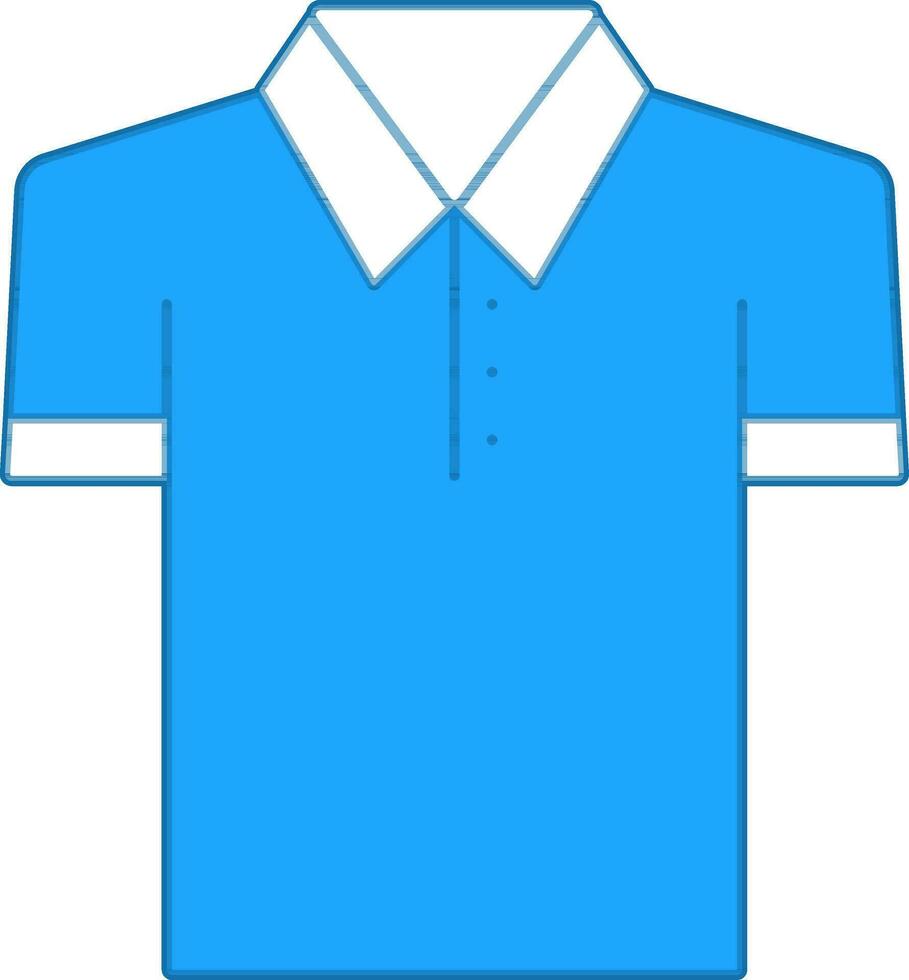 Illustration von Polo t Hemd Symbol im Blau und Weiß Farbe. vektor