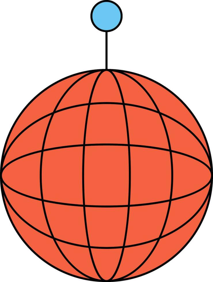 eben Stil Disko Ball Symbol im Orange Farbe. vektor