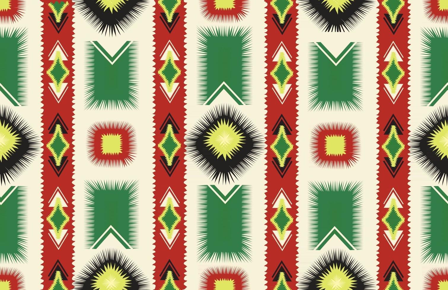 Ikat abstrakte ethnische nahtlose Musterverpackung dekorativen geometrischen Druck traditionellen mexikanischen Volkshintergrund ethnisches Motiv für das Verpacken von Tapetenstoff Textil Handwerk Stickerei vektor