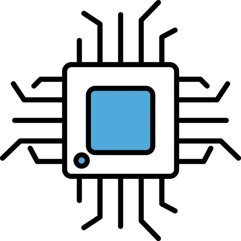 integriert Schaltkreis oder Mikrochip Symbol im eben Stil. vektor