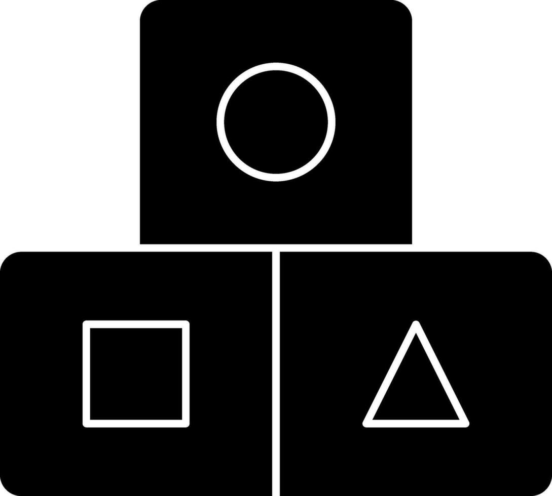 Würfel oder Blöcke Symbol im schwarz und Weiß Farbe. vektor