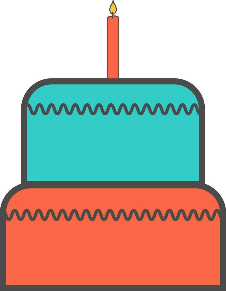 platt illustration av en kaka. vektor