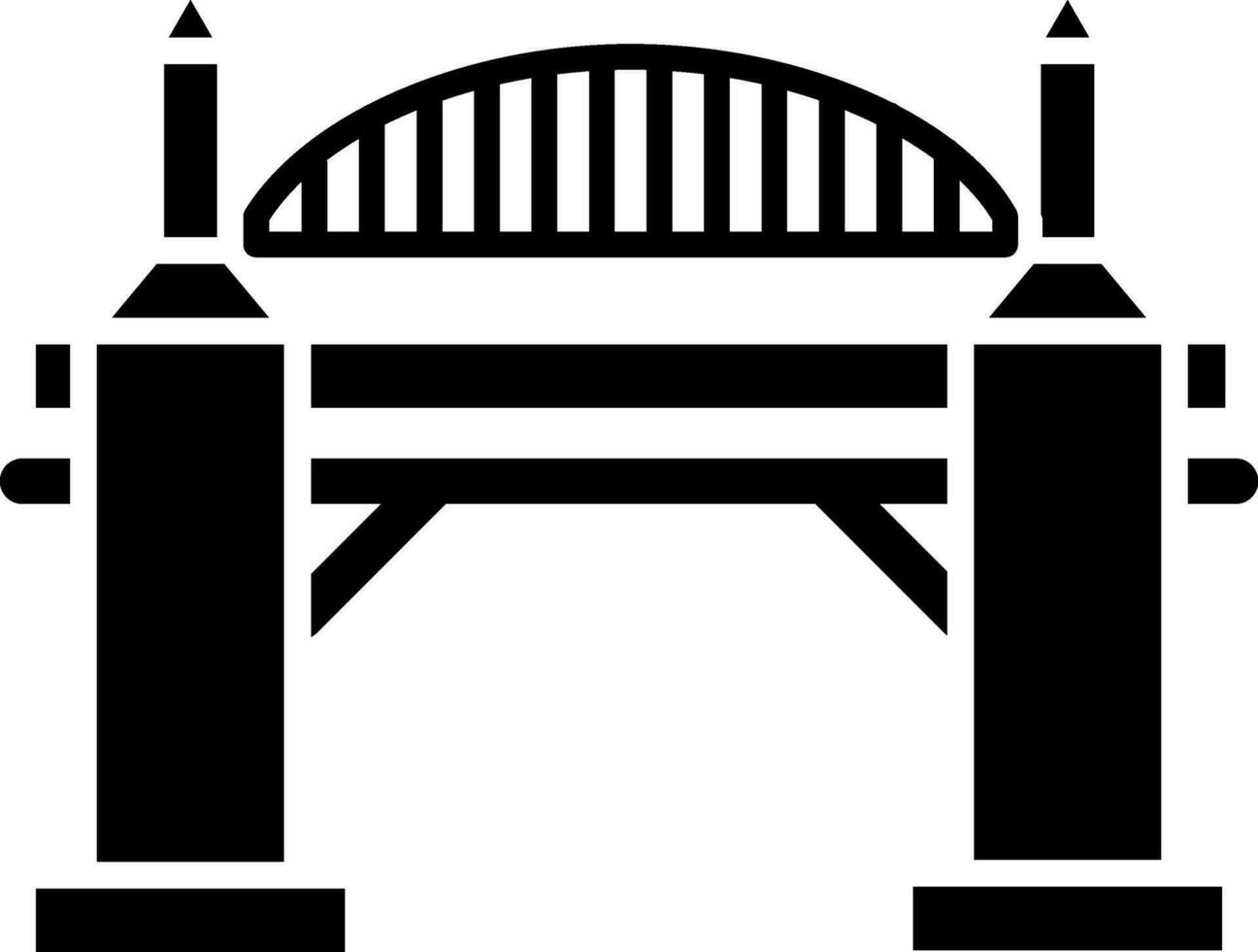 Turm Brücke Symbol im eben Stil. vektor