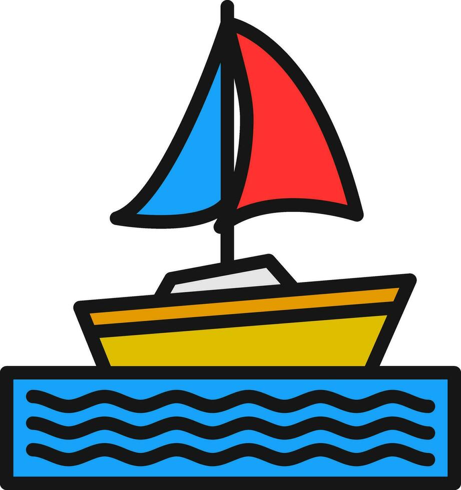 Segelboot-Vektor-Icon-Design vektor