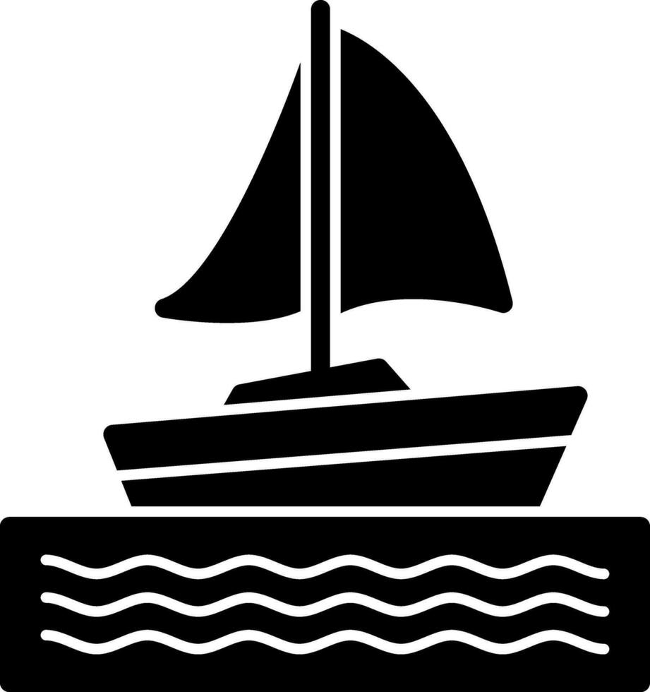 Segelboot-Vektor-Icon-Design vektor