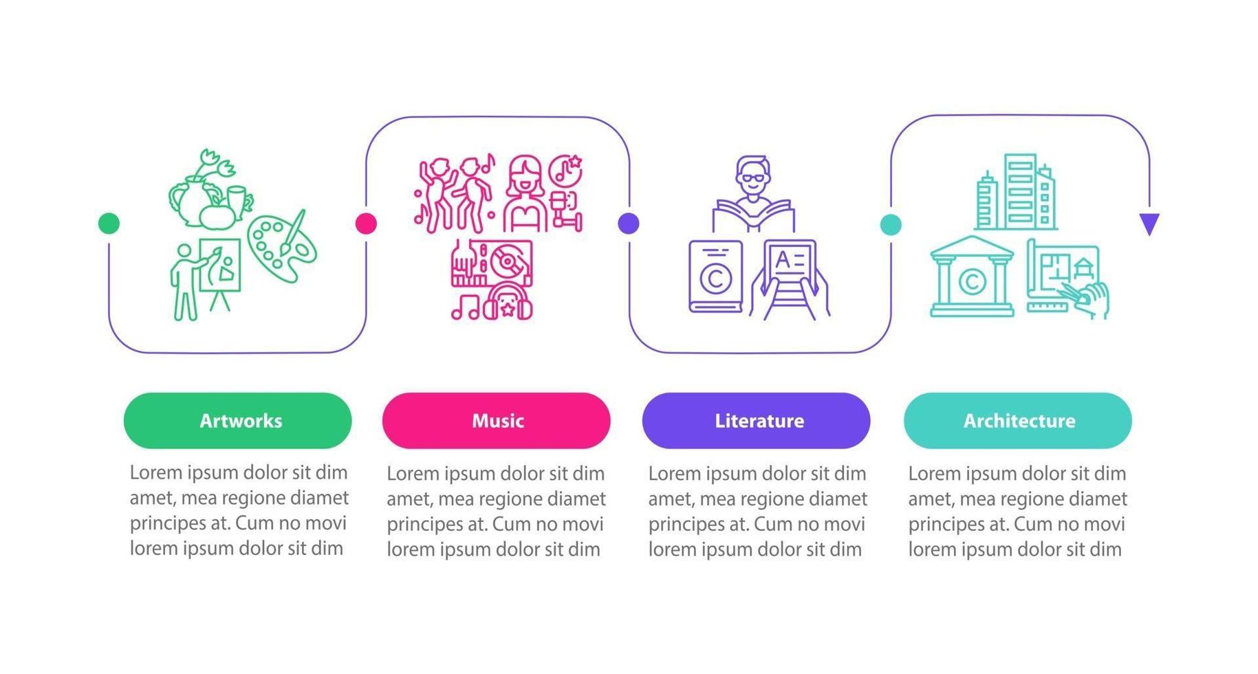 Vektor-Infografik-Vorlage für urheberrechtlich geschützte Elemente vektor