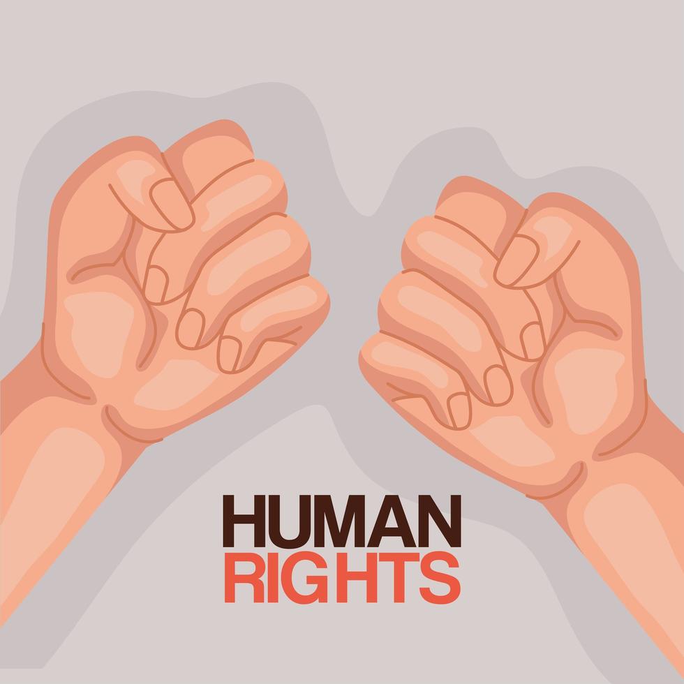 mänskliga rättigheter med nävar upp vektor design