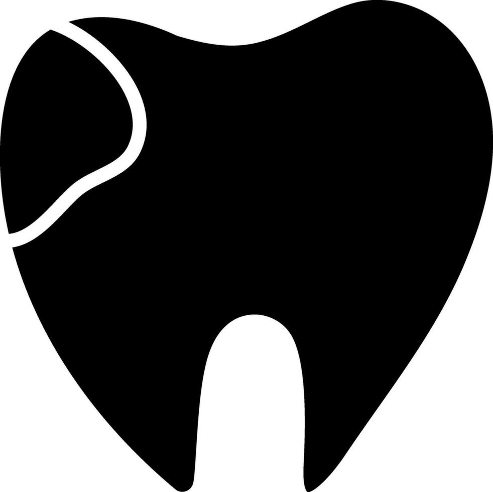 schmutzig Zahn Symbol im Glyphe Stil. vektor