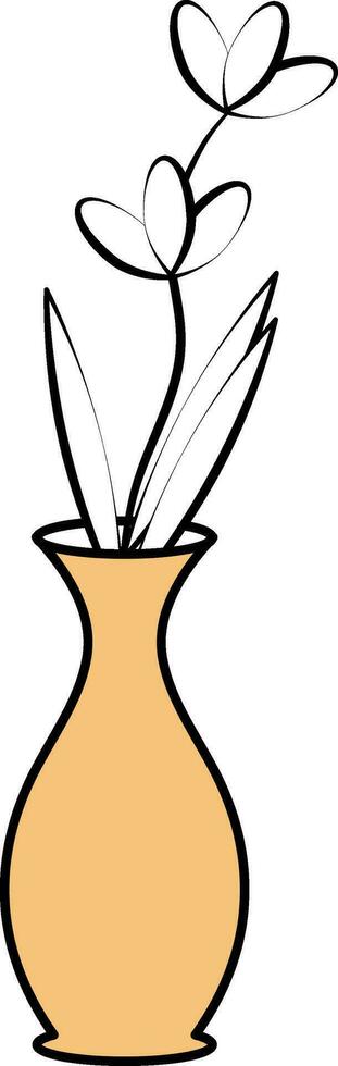 Orange und Weiß Farbe Blume Topf oder Vase Symbol. vektor