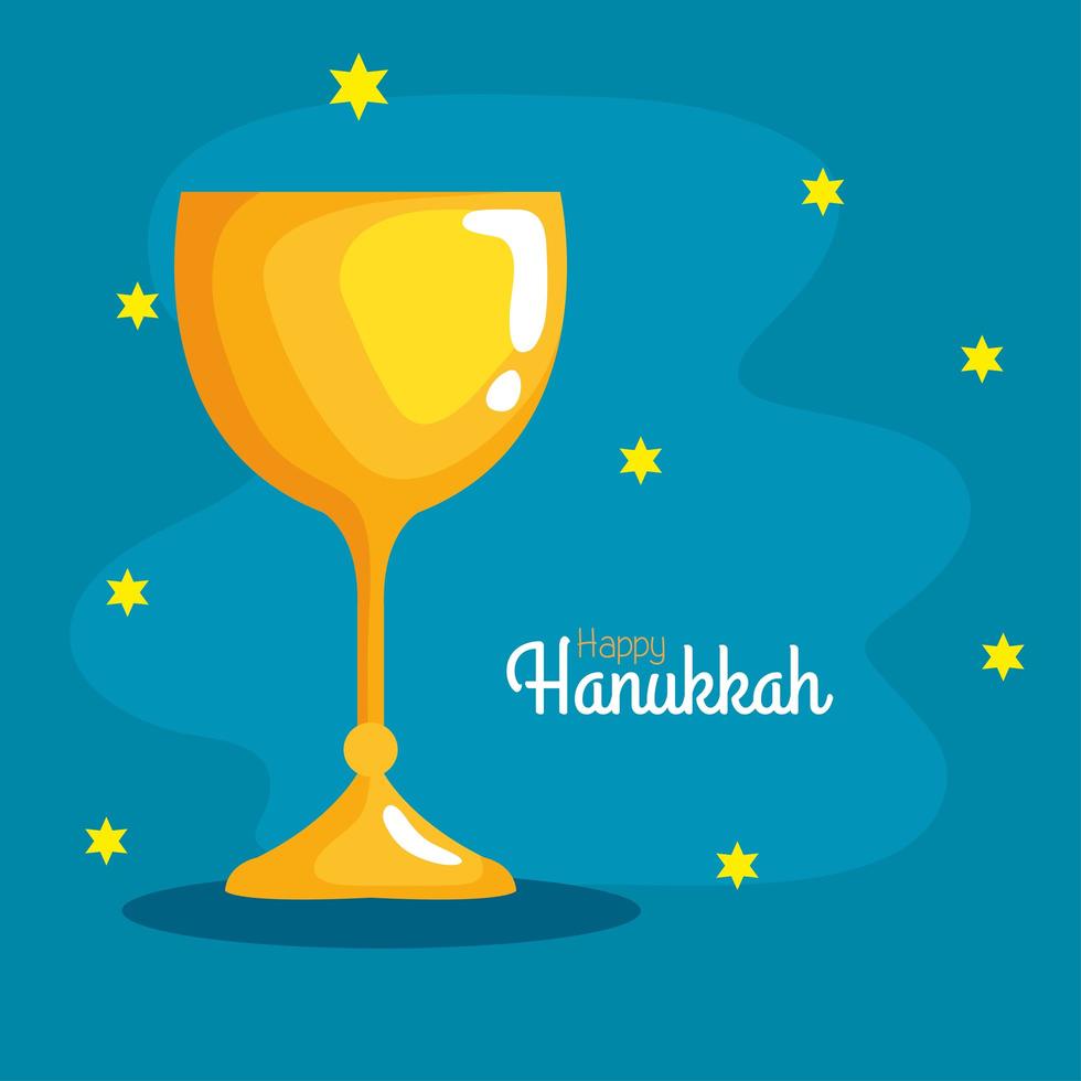 glad hanukkah cup vektor design