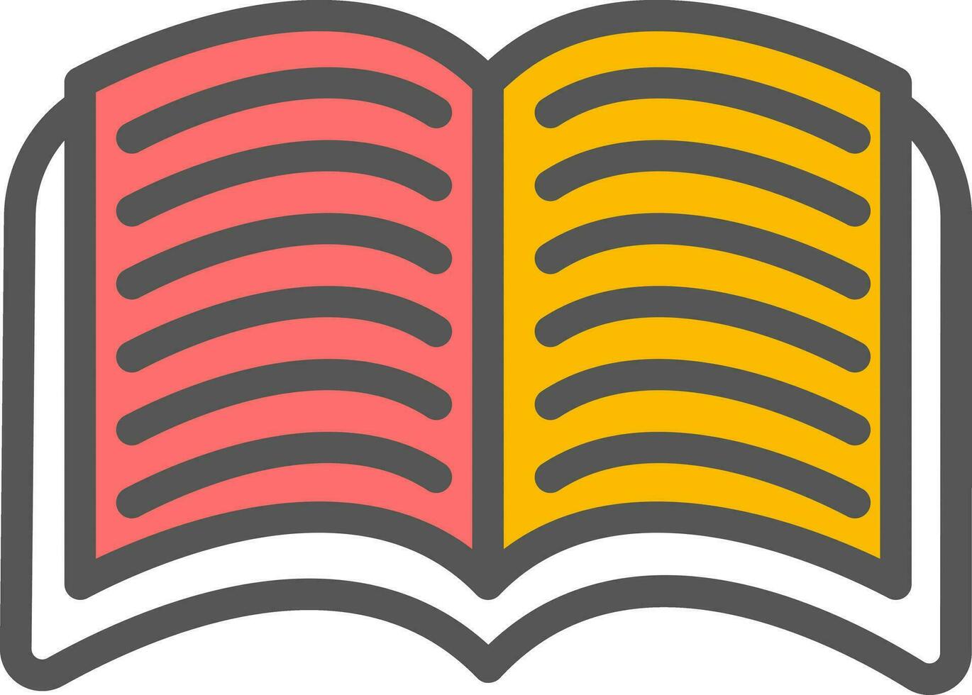 öffnen Buch Symbol im rot und Gelb Farbe. vektor