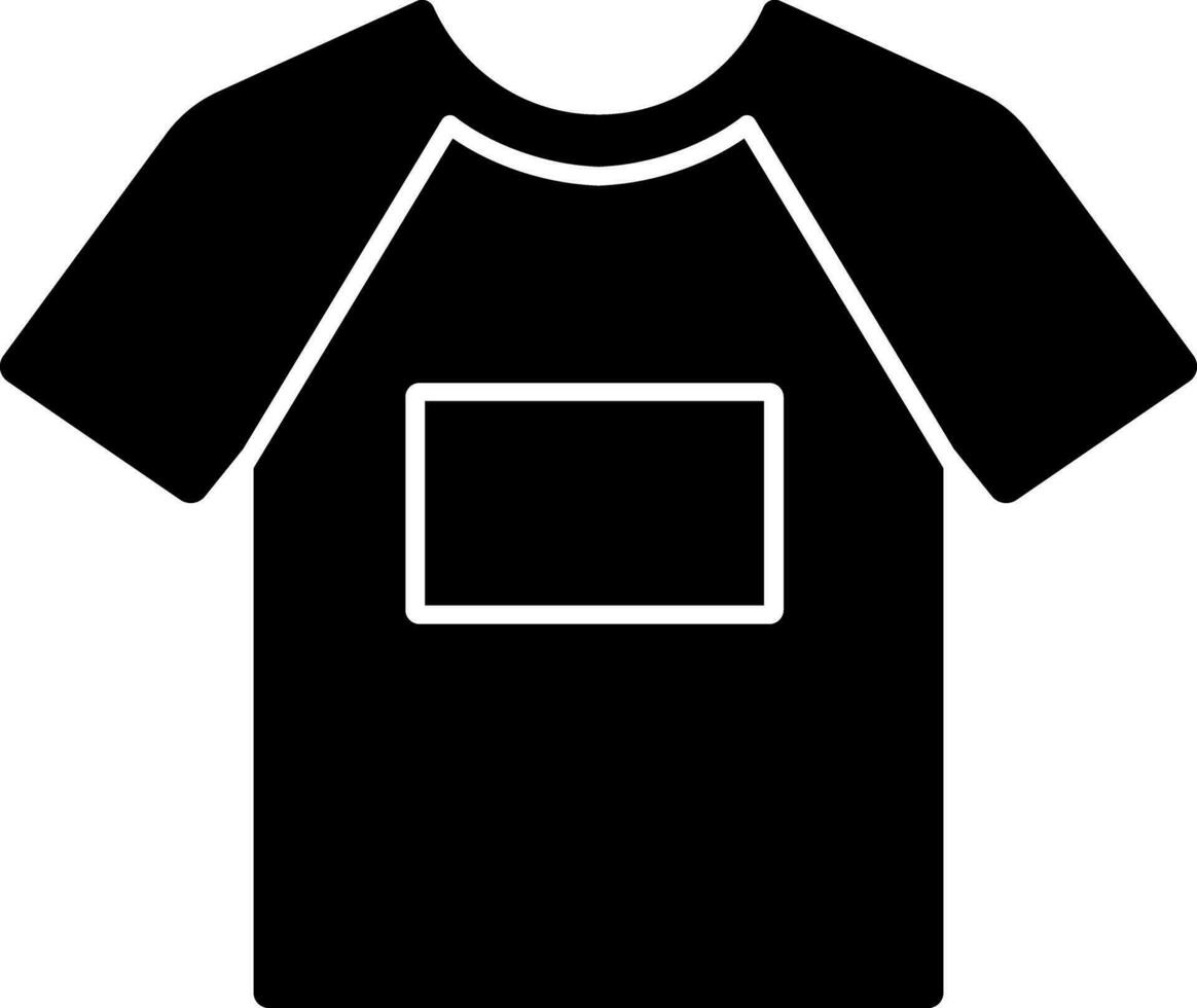 kort ärm skjorta eller t-shirt ikon i svart och vit Färg. vektor