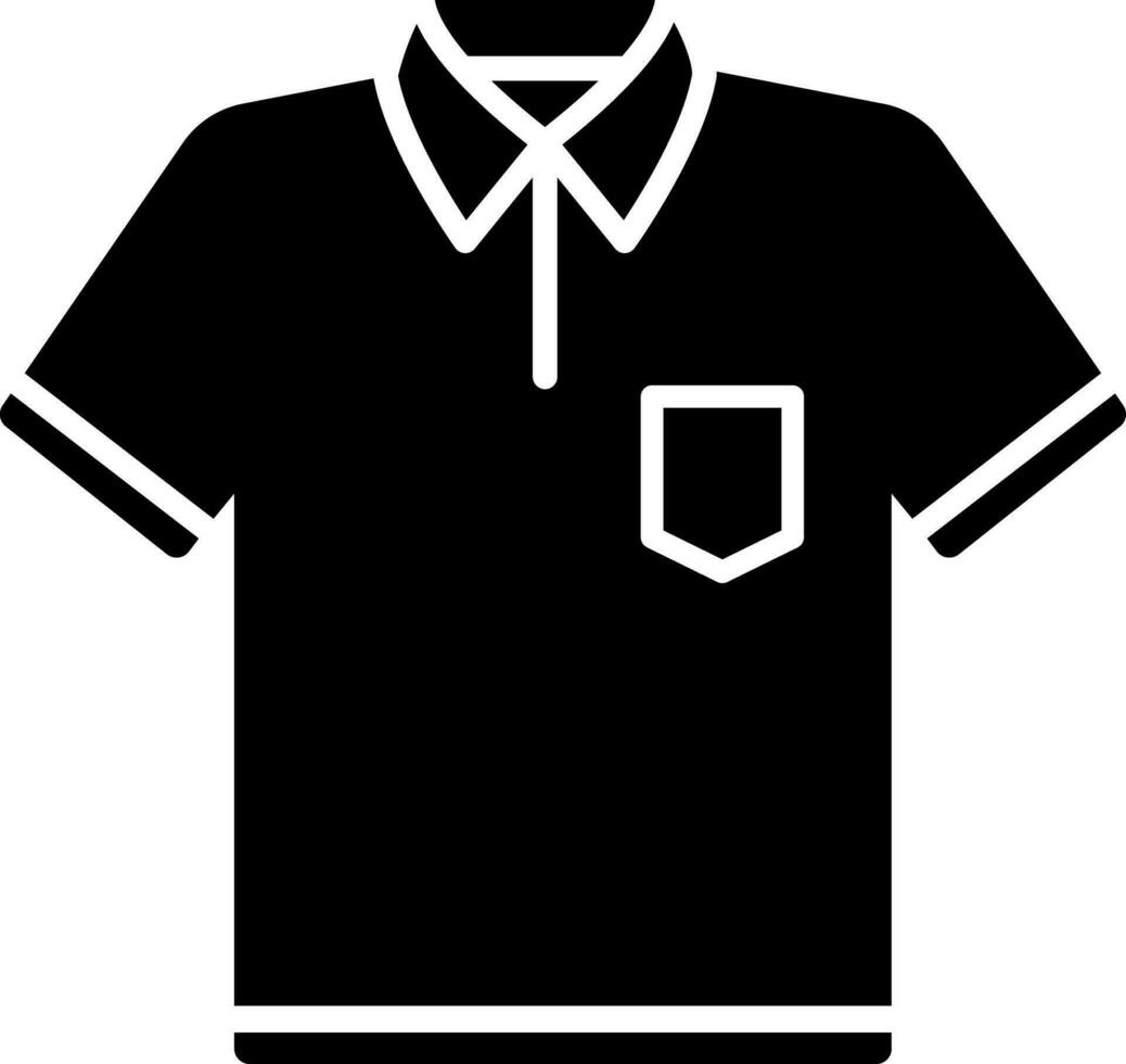 illustration av kort ärm skjorta eller t-shirt glyf ikon. vektor
