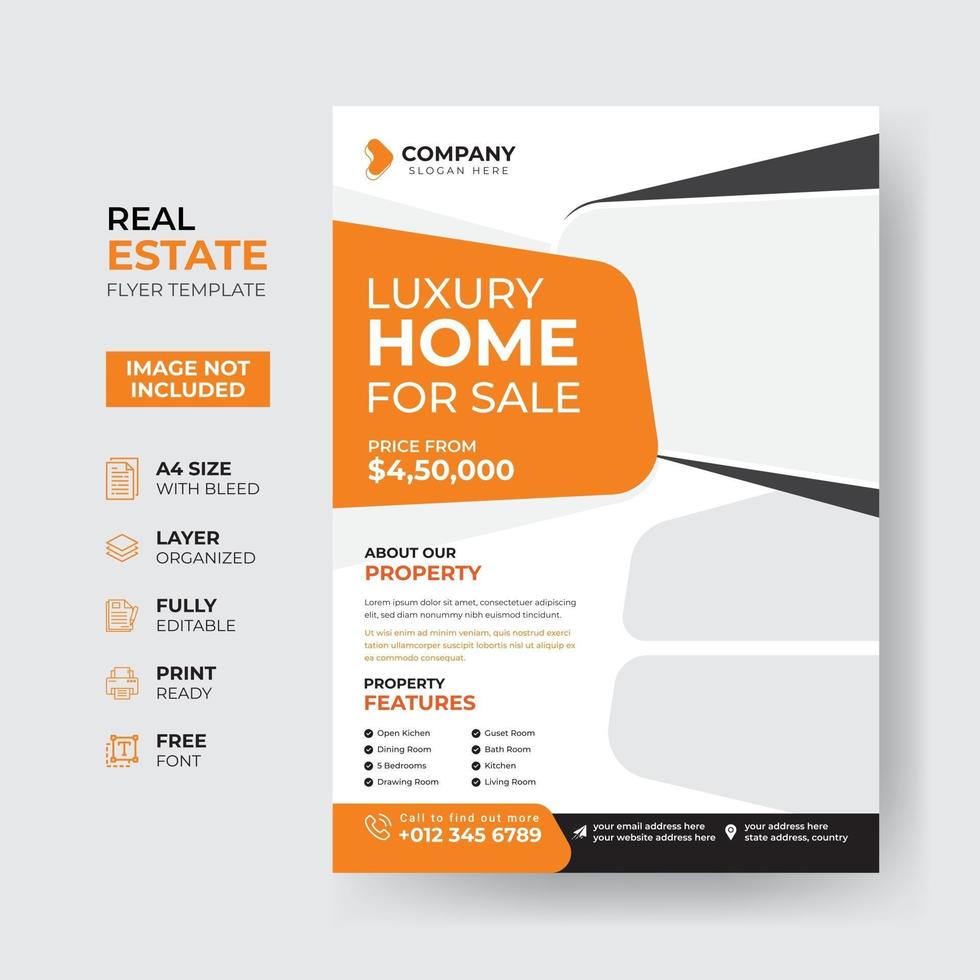 Immobilien Business Flyer Design-Vorlage vektor