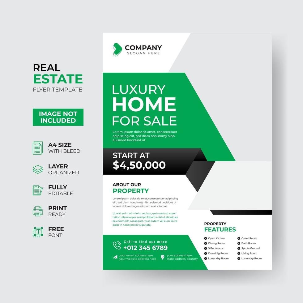 Immobilien Business Flyer Design-Vorlage vektor