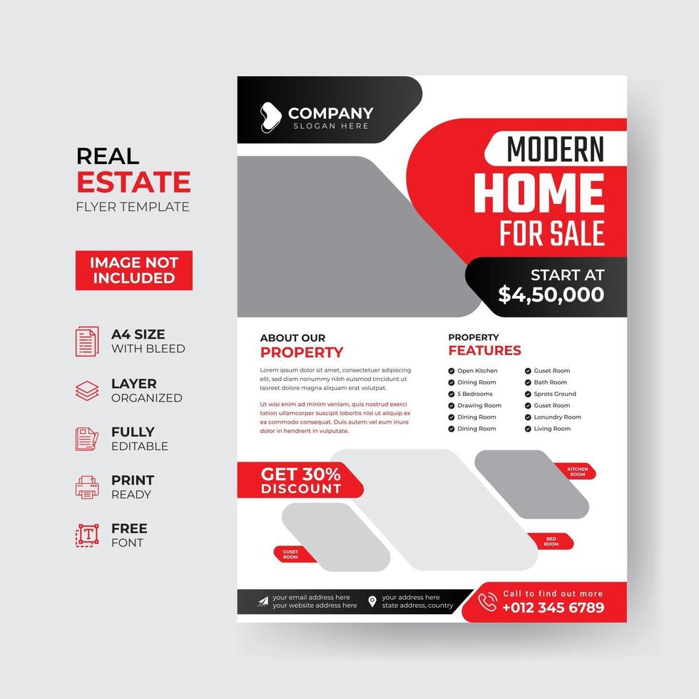 Immobilien Business Flyer Design-Vorlage vektor