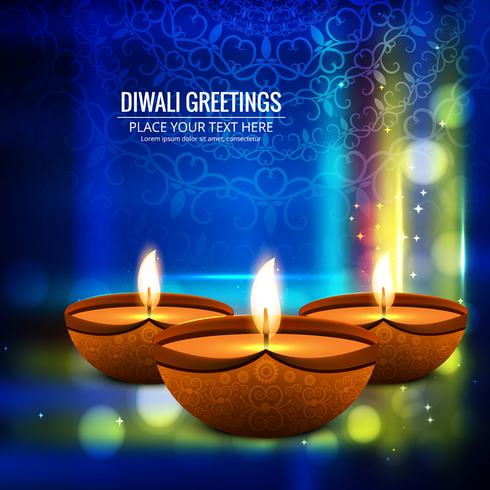 Glückliche diwali diya Öllampen-Festivalhintergrundillustration vektor