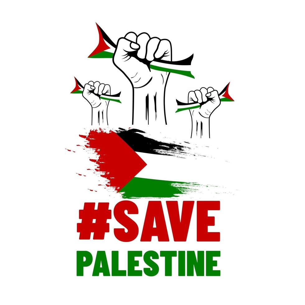 hjälpa varandra att kämpa för palestina vektor