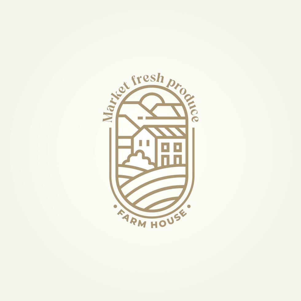 minimalistisch Bauernhof Haus Abzeichen Logo Vorlage Vektor Illustration Design. abstrakt Landwirtschaft Bauernhof Emblem Symbol Logo Konzept