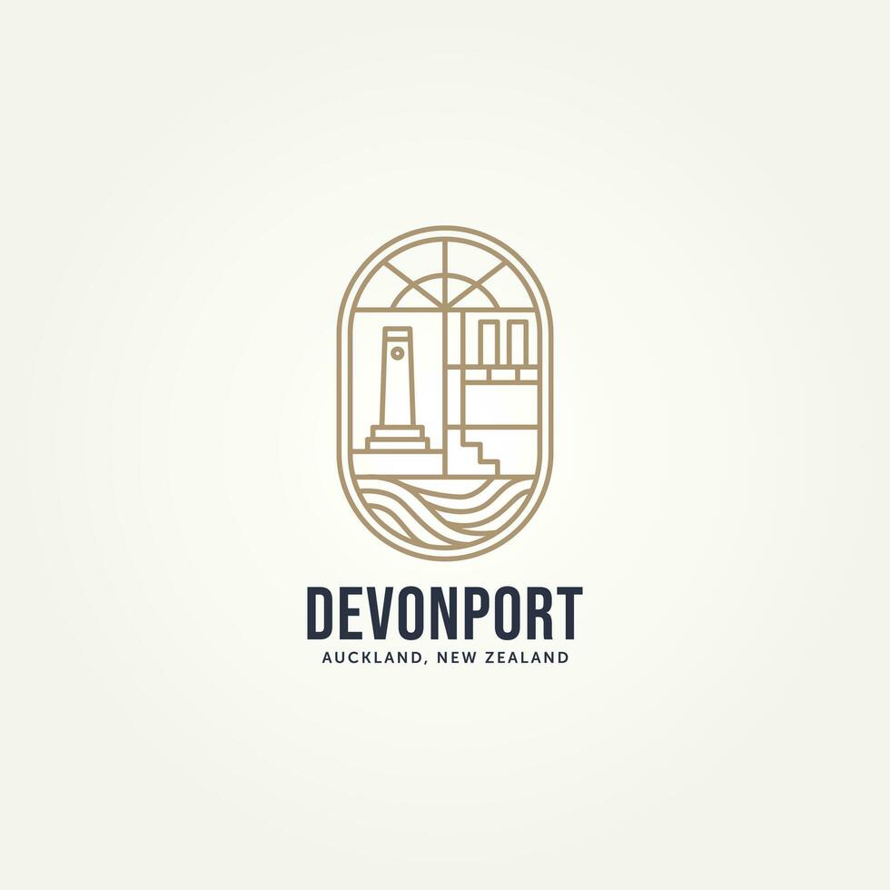 minimalistisch Symbol von Devonport, auckland Neu Neuseeland Abzeichen Logo Vorlage Vektor Illustration Design. einfach modern tropisch Strand Hotel, Boutique, Resort Emblem Logo Konzept