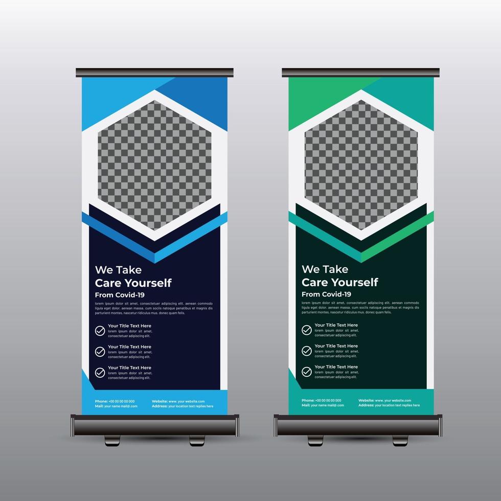 medicinsk roll up banner design vektor